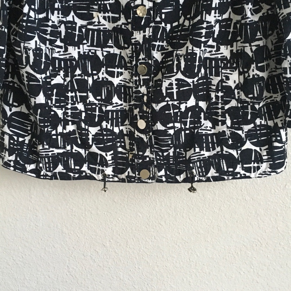 Ruby Rd. Black and White Graphic Jean Jacket - Picture 3 of 5